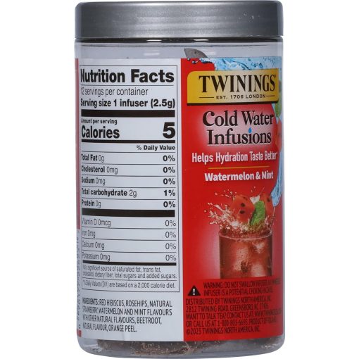 Twinings Cold Infuse Flavoured Cold Water Enhancer Watermelon & Mint (Pack of 2) with By The Cup Coasters - Image 7