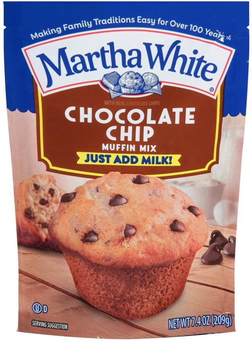 Martha White Chocolate Chip Muffin Mix, 7.4 oz (Pack of 3) with By The Cup Swivel Spoons - Image 2