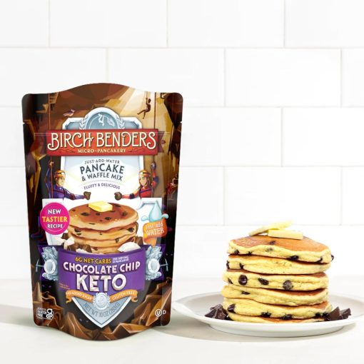 Birch Benders Keto Chocolate Chip Pancake and Waffle Mix, 10oz (Pack of 2) with By The Cup Swivel Spoons - Image 4