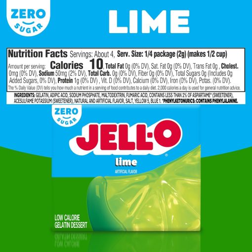 Jell-O Sugar Free Gelatin Variety Pack, Raspberry, Lemon, Lime, and Black Cherry, 0.3 Ounce, 2 of each with By The Cup Mood Spoons - Image 6