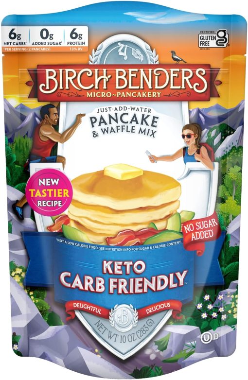 Birch Benders Keto Pancake and Waffle Mix, 10 oz (Pack of 2) with By The Cup Swivel Spoons - Image 2