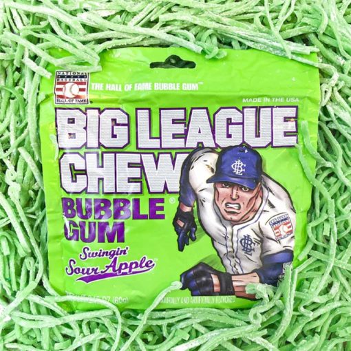 Big League Chew Swingin' Sour Apple Shredded Bubble Gum, 2.12 oz (Pack of 3) with By The Cup Mints - Image 6