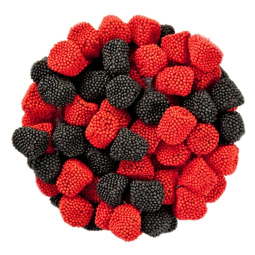 By The Cup Raspberries and Blackberries Soft Chewy Fruit Flavored Jells Covered in Candy Seeds, 2 Pound Bag - Image 7