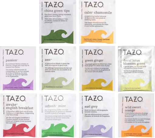 Tazo Tea Bags Sampler Variety Gift Box with By The Cup Honey Sticks, 10 Different Flavors, 20 Count - Image 2