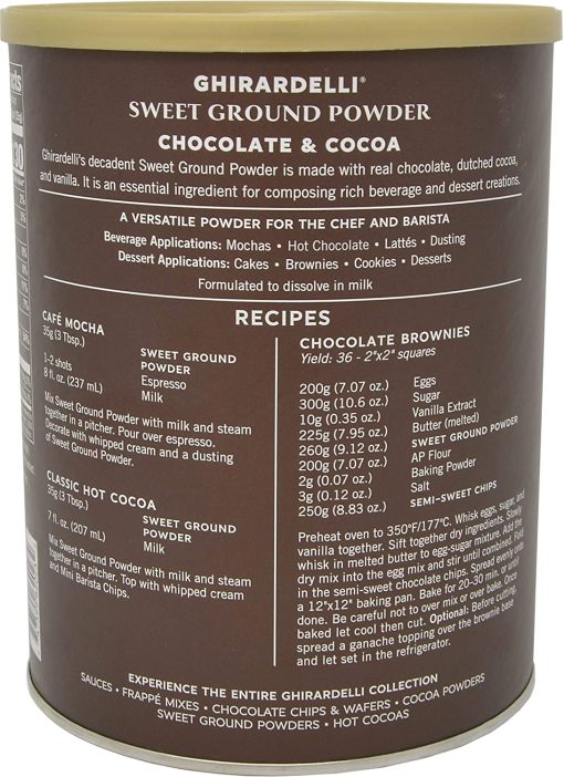 Ghirardelli - Sweet Ground Chocolate & Cocoa Gourmet Powder 3 lbs with Ghirardelli Stamped Barista Spoon - Image 8