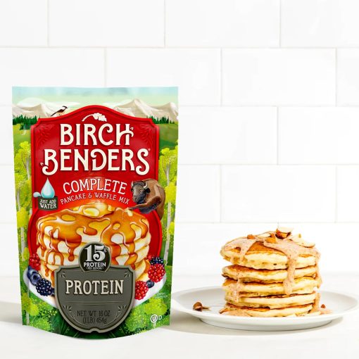 Birch Benders Protein Pancake and Waffle Mix, 16 oz (Pack of 2) with By The Cup Swivel Spoons - Image 3