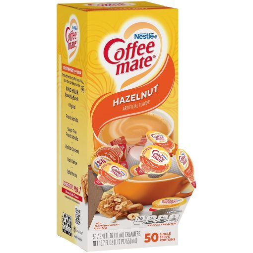 Nestle Coffee mate Liquid Coffee Creamer Singles, Hazelnut, 50 Ct Box with By The Cup Coffee Scoop - Image 2