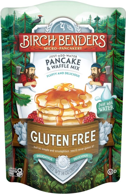 Birch Benders Gluten Free Pancake and Waffle Mix, 14 oz (Pack of 2) with By The Cup Swivel Spoons - Image 2