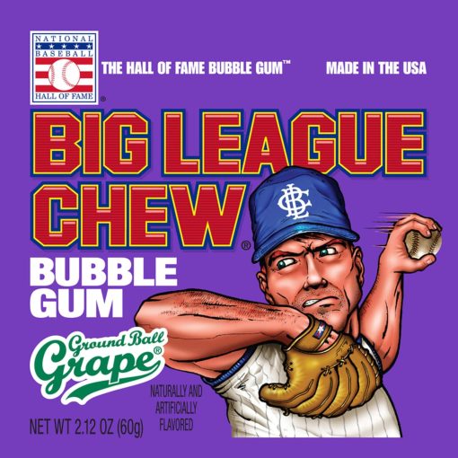 Big League Chew Ground Ball Grape Shredded Bubble Gum, 2.12 oz (Pack of 3) with By The Cup Mints - Image 2