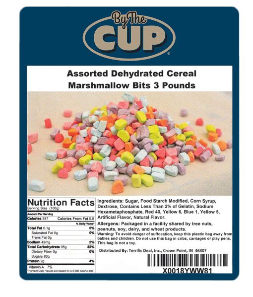 By The Cup Assorted Dehydrated Cereal Marshmallow Bits 3 lb bulk bag - Image 2