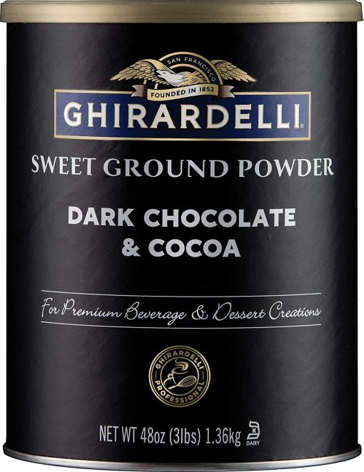 Ghirardelli Sweet Ground Dark Chocolate & Cocoa Powder, 3 Pound Can (Pack of 1) with Ghirardelli Stamped Barista Spoon - Image 7