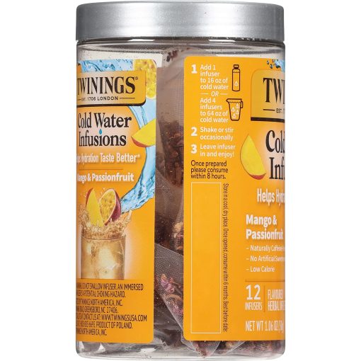 Twinings Cold Infuse Flavoured Cold Water Enhancer Mango & Passionfruit (Pack of 2) with By The Cup Coasters - Image 8