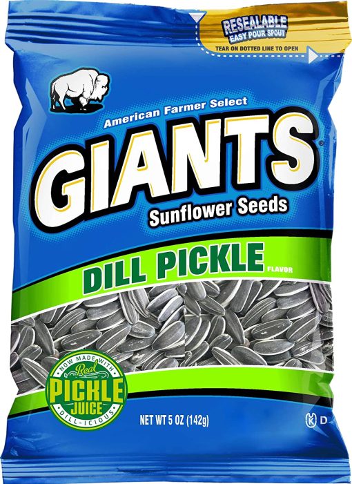 Giants Sunflower Seeds 5 Flavor Variety, 1 each Flavor (Pack of 5) with By the Cup Chip Clip - Image 3