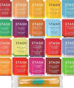 Stash Herbal & Decaf Tea Sampler (40 count) 20 Flavor Assortment with By The Cup Honey Sticks