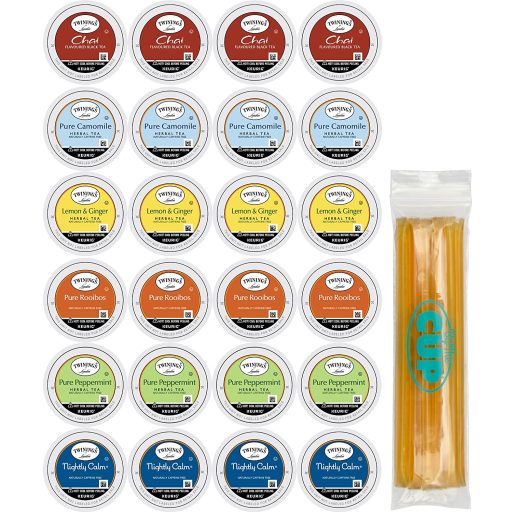 Twinings Tea Assortment (Pack of 24), K Cup Compatible with By The Cup Honey Sticks,