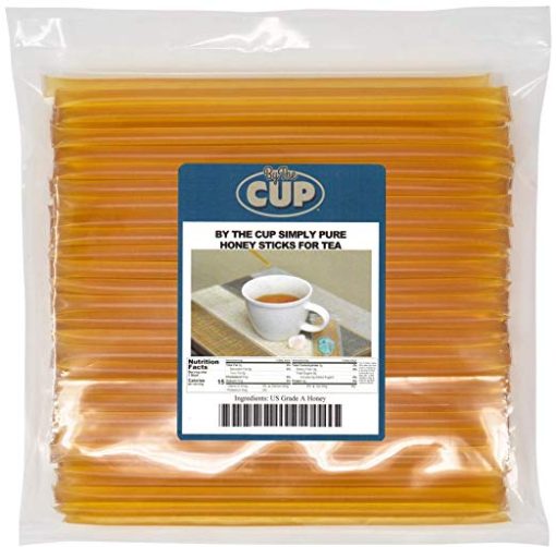 By The Cup Simply Pure Honey Sticks for Tea - 100 Honey Straws, 100% Pure Honey